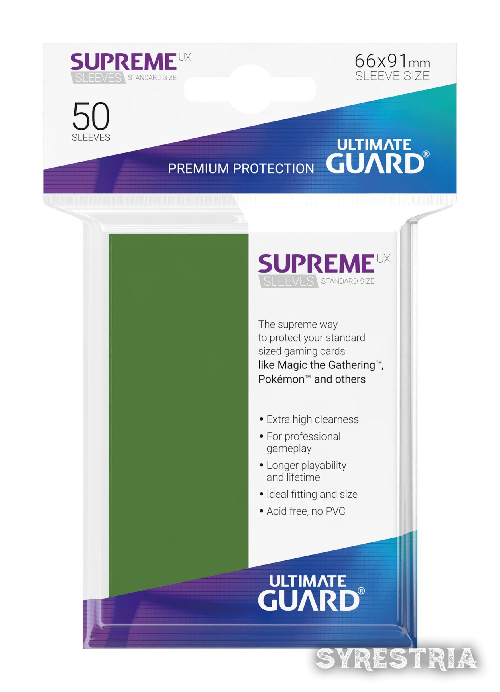 Ultimate Guard Supreme UX Sleeves Standardgröße Grün 50 Schutzhüllen