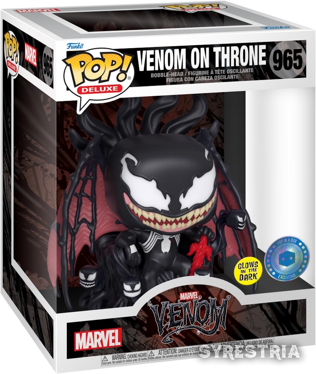 Marvel Venom - Venom on Throne 965 Pop in a Box Exclusive Glows - Funko Pop! Deluxe