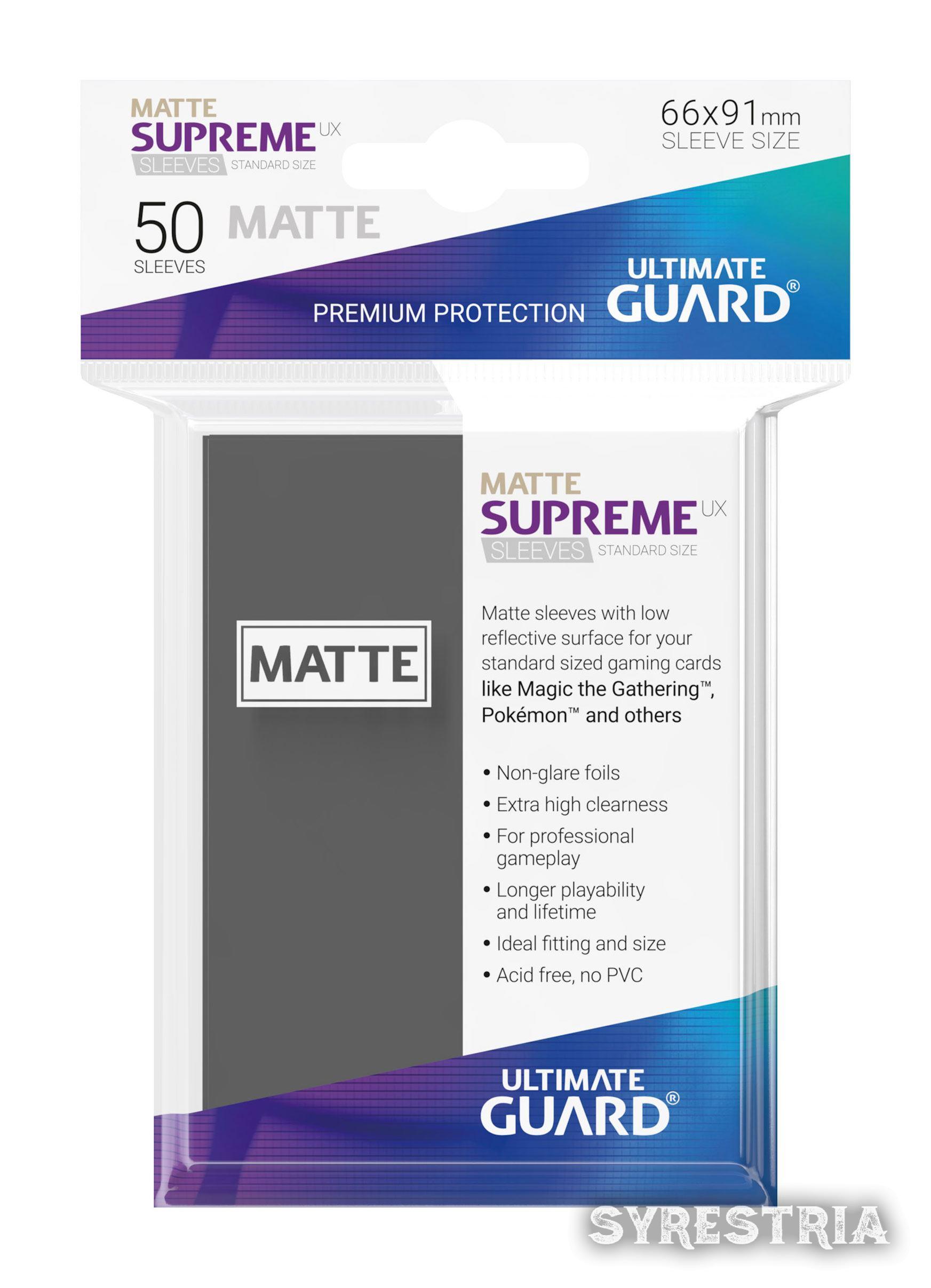 Ultimate Guard Supreme UX Sleeves Standardgröße Matt Dunkelgrau 50 Schutzhüllen