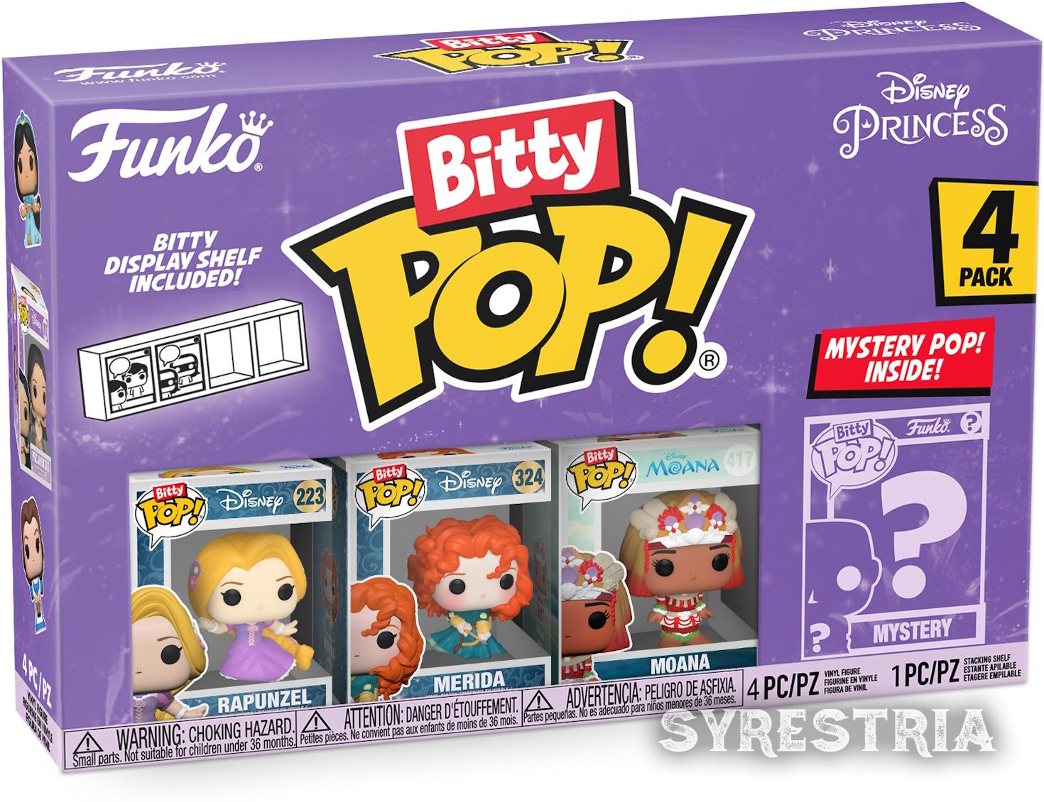Disney Princess Rapunzel Merida Moana 4er Pack - Bitty Pop! Funko