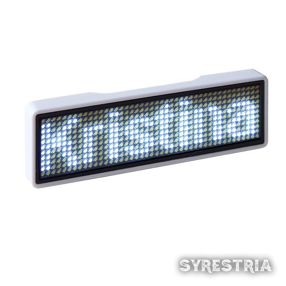 LED Namensschild Weiß Name Tag 11x14 Pixel programmierbar USB Gehäuse Weiß