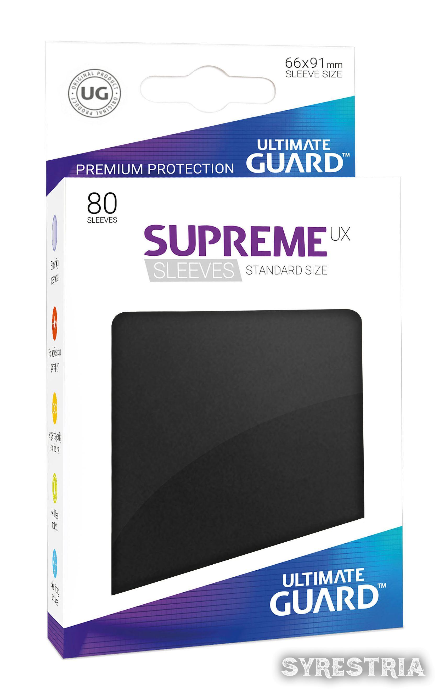 Ultimate Guard Supreme UX Sleeves Standardgröße Schwarz 80 Schutzhüllen