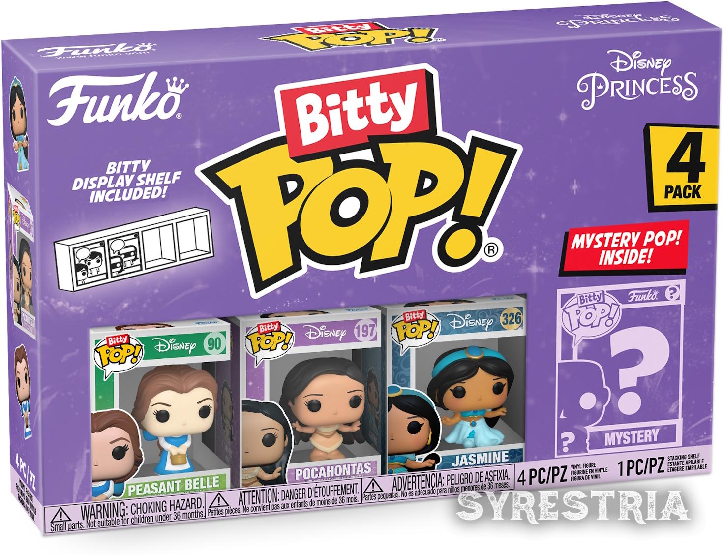 Disney Princess - Belle Pocahontas Jasmine 4er Pack - Bitty Pop! Funko