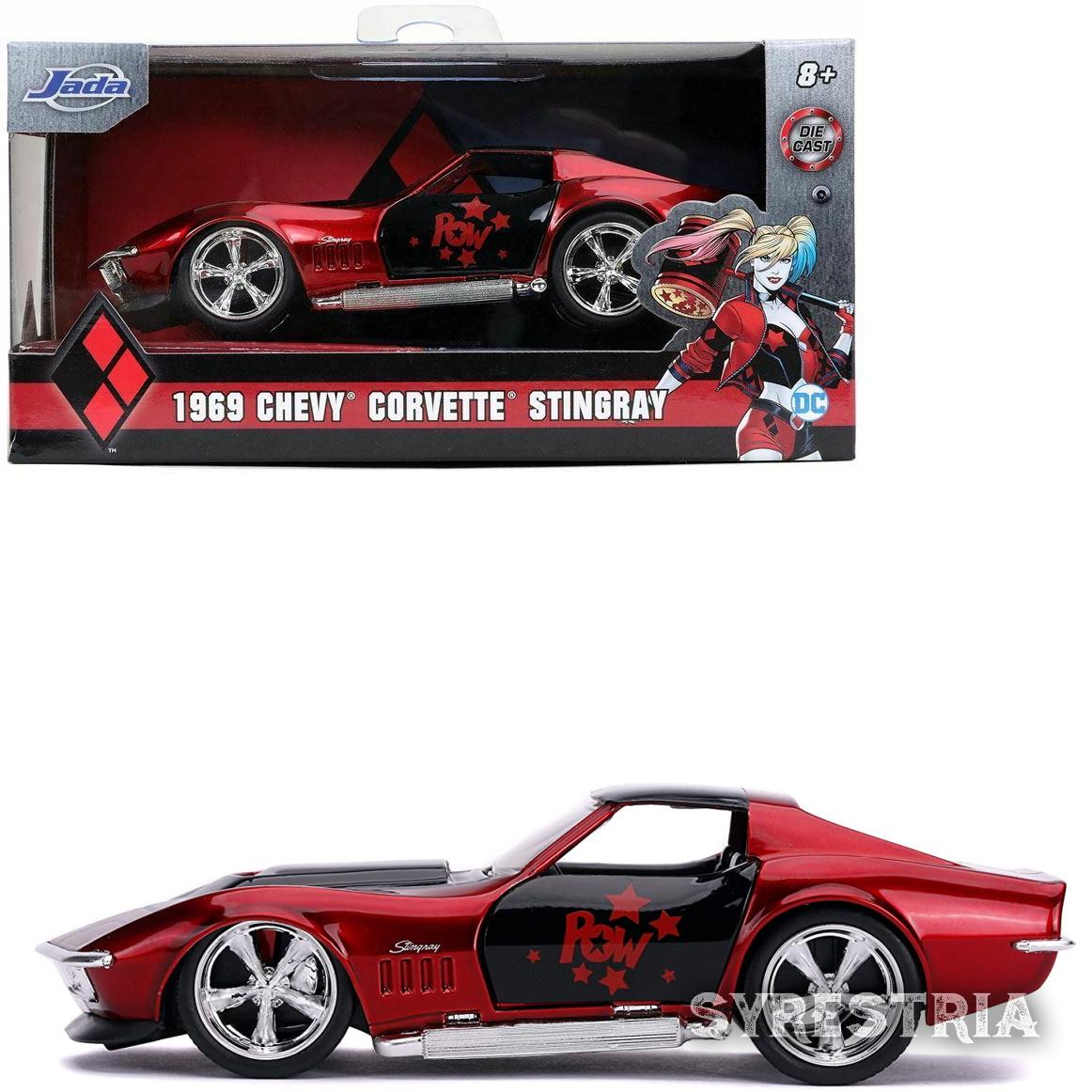 Jada Spielzeug Auto Harley Quinn 1969 Chevy Corvette Stingray DC Modellauto