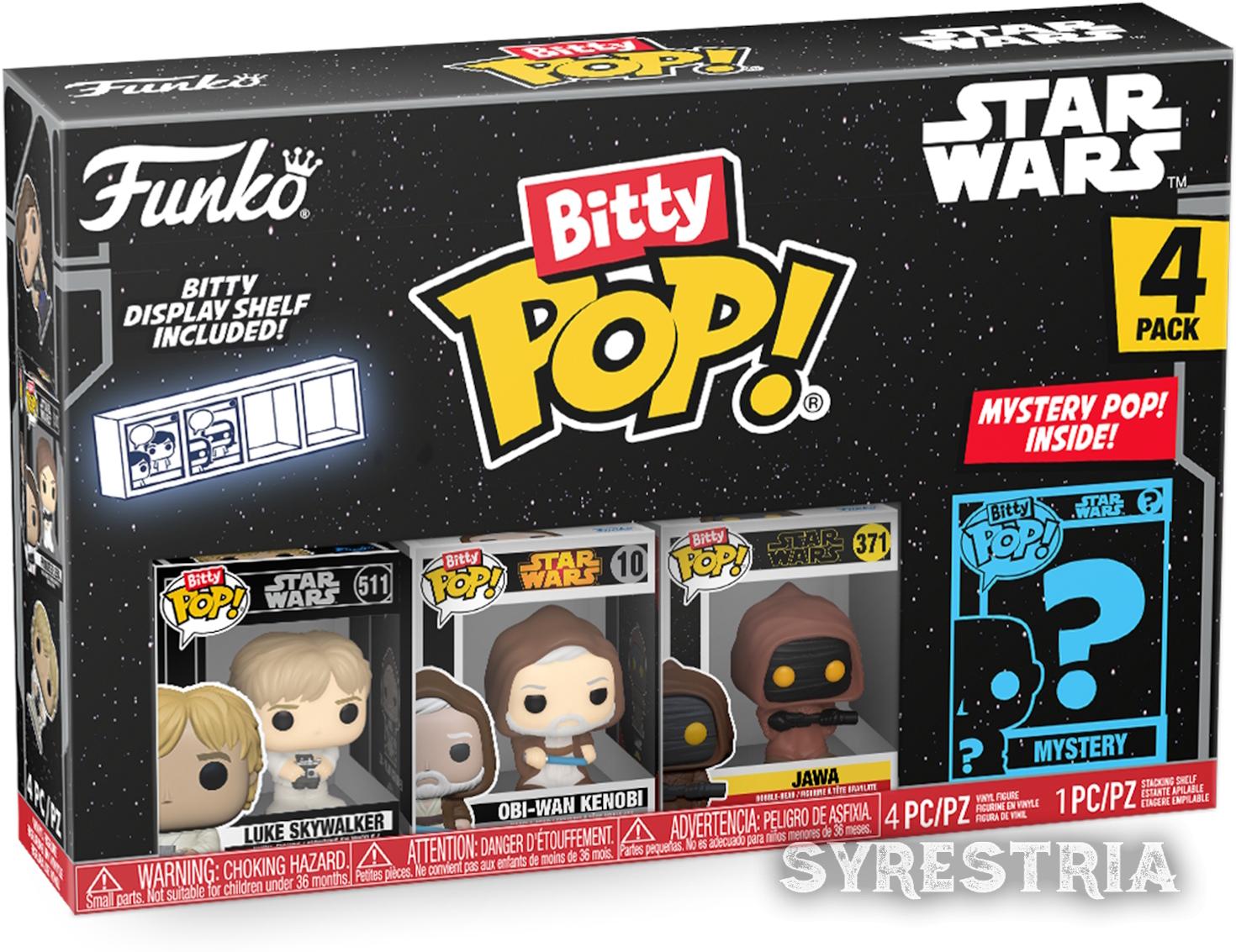 Star Wars - Luke Skywalker Jawa Obi-Wan Kenobi 4er Pack - Bitty Pop! Funko