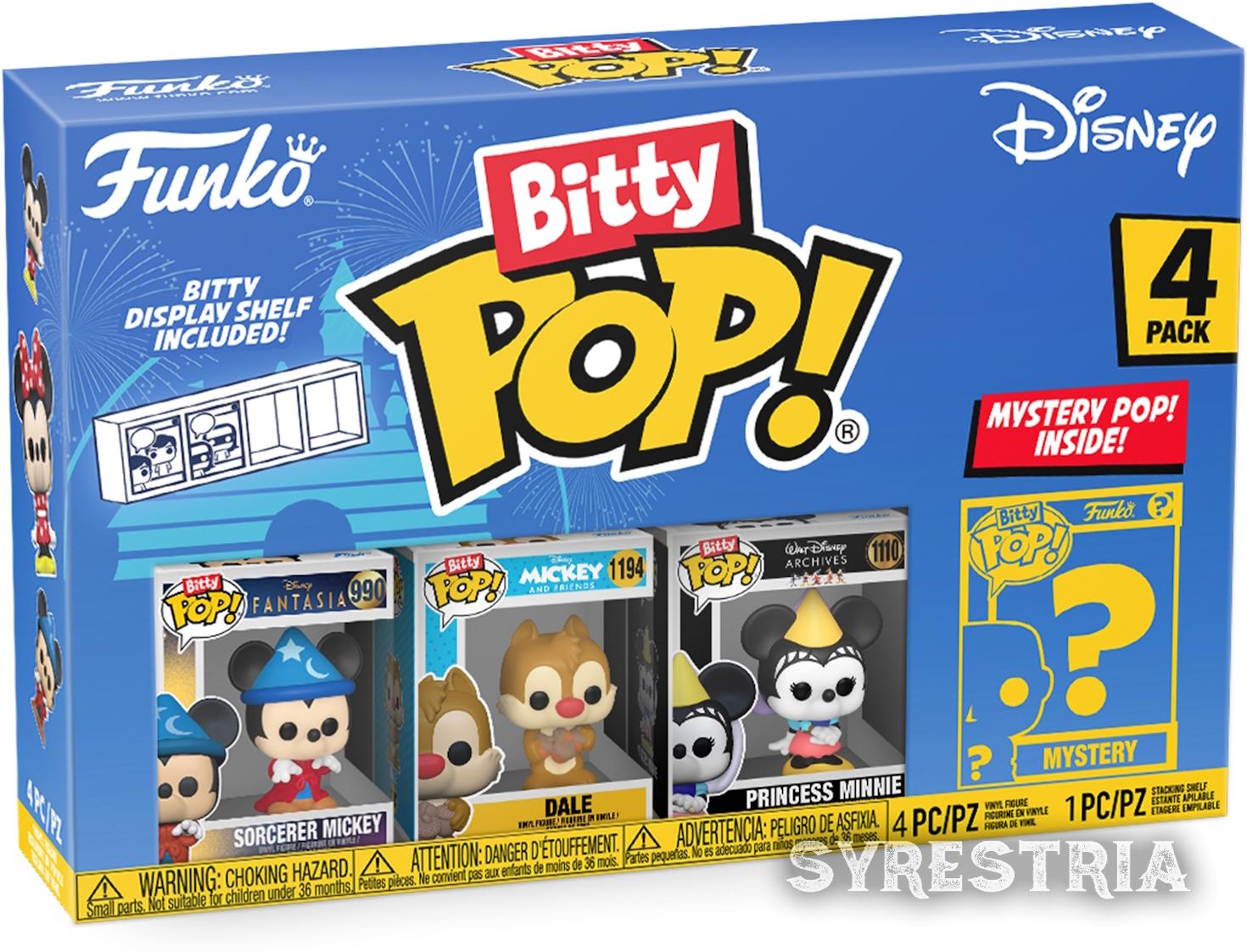 Disney Sorcerer Mickey Dale Princess Minnie 4er Pack - Bitty Pop! Funko