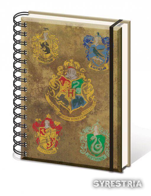 Harry Potter Notizbuch A5 Hogwart's Crests Siegel Hufflepuff Ravenclaw Gryfindor Slytherin