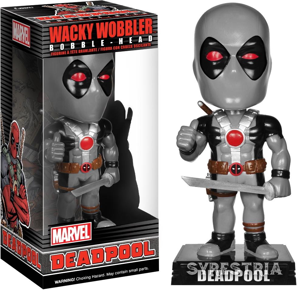 Marvel Deadpool Wacky Wobbler Bobble Head  - Funko Wacky Wobbler Bobble Head Wackelkopf