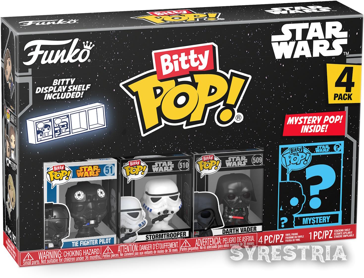 Star Wars - Darth Vader Stormtrooper Tie Fighter Pilot 4er Pack - Bitty Pop! Funko