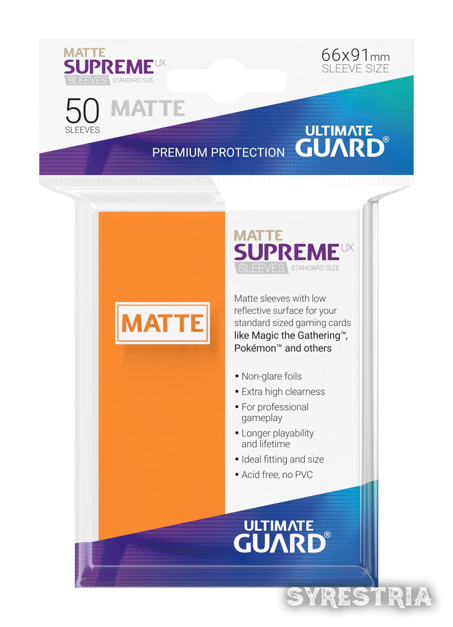 Ultimate Guard Supreme UX Sleeves Standardgröße Matt Orange 50 Schutzhüllen